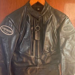 Vanson leather black reflector logo patches